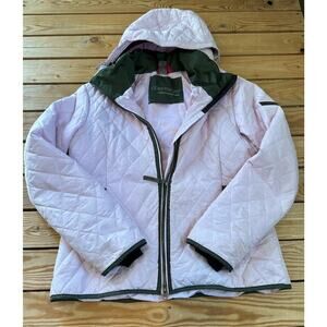 Obermeyer Hooded Quilted Ski Coat Jacket Size 12 Women’s Pink Full Zip